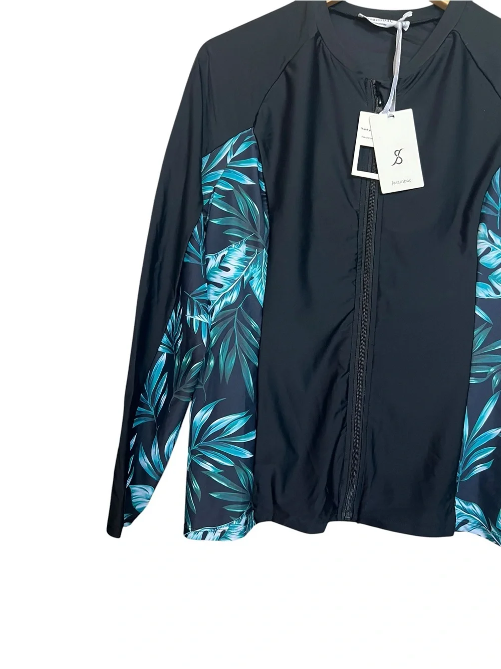 Jasambac NWT Women’s Size Large Full Zip Rash Guard Swim